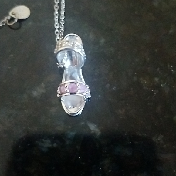 Stiletto Pink Sapphire Necklace - Picture 3 of 7